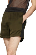 Dries Van Noten Khaki Colorblocked Elastic Waist Shorts