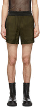 Dries Van Noten Khaki Colorblocked Elastic Waist Shorts - Stries Van Noten Kaki Taille élastique Colorblocked - 밴 알코올 Khaki colorblocked 탄력있는 허리 반바지