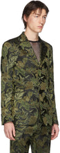 Dries Van Noten Khaki Jacquard Floral Blazer