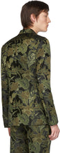 Dries Van Noten Khaki Jacquard Floral Blazer
