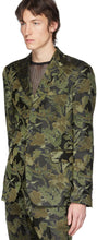 Dries Van Noten Khaki Jacquard Floral Blazer