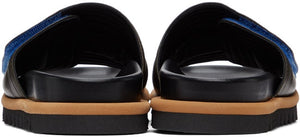 Dries Van Noten Khaki Leather Strap Slides