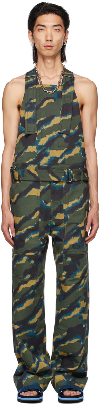 Dries Van Noten Khaki Len Lye Edition Denim Overalls - Sèche Van Noten Khaki Len Lye Edition Denim - Dries Van Noken Khaki Len Lye Edition 데님 바지