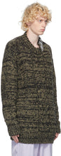 Dries Van Noten Khaki Rhinestone Collar Sweater