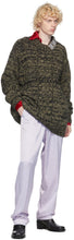 Dries Van Noten Khaki Rhinestone Collar Sweater