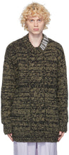 Dries Van Noten Khaki Rhinestone Collar Sweater - SHARES VAN NOTEN COLLIRE COLLIRE DE SHINESTONE KHAKI - 바퀴 Noken Khaki 라인 석 칼라 스웨터