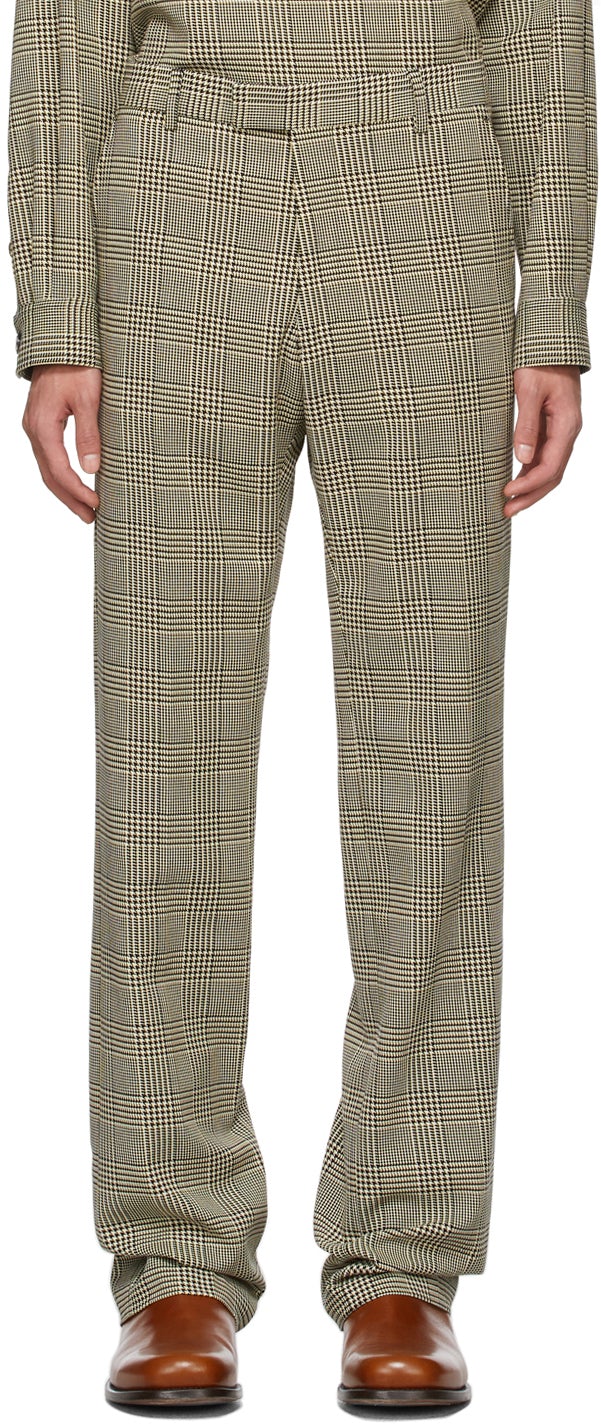 Dries Van Noten Multicolor Houndstooth Trousers - Dries Van Noten Pantalon de poule multicolore - 건조 밴 알코올 여러 가지 빛깔의 houndstooth 바지
