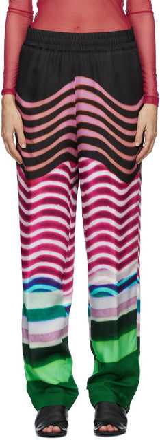 Dries Van Noten Multicolor Len Lye Edition Print Trousers - Dries Van Noten Pantalon imprimé multicolore Len Lye Edition - 건조 Van Noten Multicolor Len Lye Edition 인쇄 바지