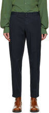 Dries Van Noten Navy Cotton Trousers - Dries Van Noten Pantalons en coton Navy - 밴 노켄 네이비 코튼 바지 건조