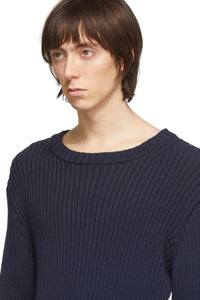 Dries Van Noten Navy Crewneck Sweater