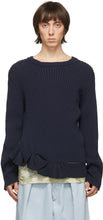 Dries Van Noten Navy Crewneck Sweater - SHARIES VAN NOTE NAVY NAVY CREWECK - 밴 알코올 해군 Crewneck 스웨터를 건조시킵니다