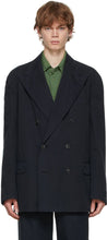 Dries Van Noten Navy Double Breasted Blazer - Dries Van Noten Blazer à double boutonnage marine - 건조 밴 노켄 네이비 더블 브레스트 블레이저