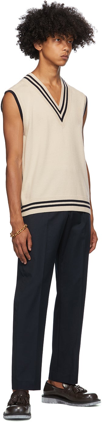 Dries Van Noten Navy Formal Drawstring Trousers