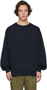 Dries Van Noten Navy French Terry Sweatshirt - Sweat-shirt Terry French French Navy Noten Navy - 밴 알코올 해군 프랑스 테리 스웨터를 건조시킵니다