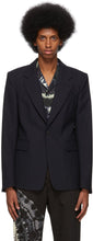 Dries Van Noten Navy Wool Blazer - Dries Van Notten Blazer Laine Navy - 밴 알코올 해군 양모 블레이저 건조