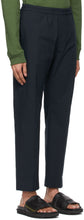 Dries Van Noten Navy Woven Cotton Trousers