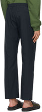 Dries Van Noten Navy Woven Cotton Trousers