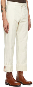 Dries Van Noten Off-White Cotton Trousers