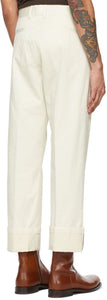 Dries Van Noten Off-White Cotton Trousers