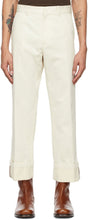 Dries Van Noten Off-White Cotton Trousers - Dries Van Noten Pantalon en coton blanc coton - 건조 밴은 흰색 면화 바지에 노르기를 썼다