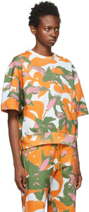 Dries Van Noten Orange Len Lye Edition Floral Print Short Sleeve Sweatshirt