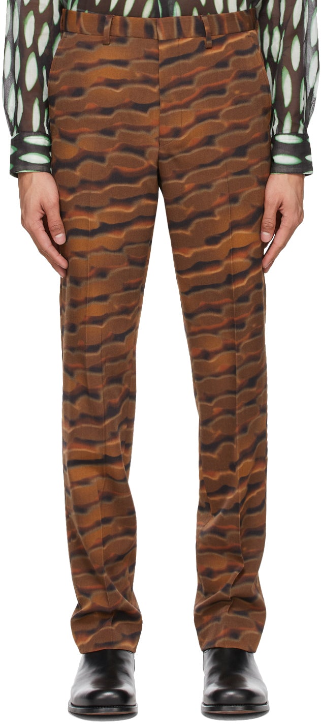 Dries Van Noten Orange Len Lye Edition Straight Trousers - Dries Van Noten Orange Len Lye Edition Pantalon droit - 밴 알루미늄 Len Lye Edition Straight Trousers.