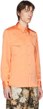 Dries Van Noten Orange Satin Shirt