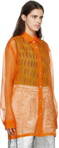Dries Van Noten Orange Silk Organza Shirt