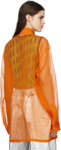Dries Van Noten Orange Silk Organza Shirt