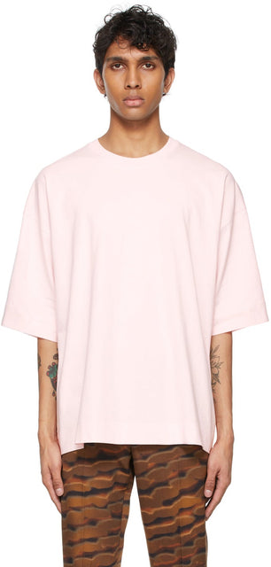 Dries Van Noten Pink Jersey T-Shirt - DRIES VAN NOTEN T-shirt Jersey Pink Noten - 밴 밴 노켄 핑크 유니폼 티셔츠