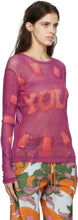 Dries Van Noten Pink Len Lye Edition Mesh Printed Long Sleeve T-Shirt