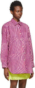 Dries Van Noten Pink Len Lye Edition Poplin Print Shirt