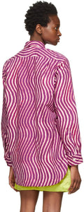 Dries Van Noten Pink Len Lye Edition Poplin Print Shirt
