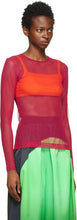 Dries Van Noten Pink Nylon Mesh Long Sleeve T-Shirt