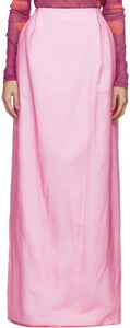 Dries Van Noten Pink Organza Overlay Skirt - DRIES VAN NOTEN JUPE DE COUVERTURE EN organza rose - 밴 알지 핑크색 Organza 오버레이 스커트 건조
