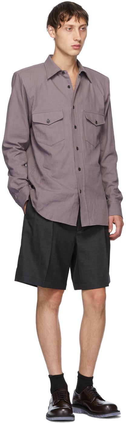 Dries Van Noten Purple Padded Ballroom Shirt