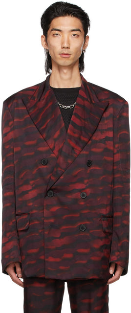Dries Van Noten Red Len Lye Edition Graphic Blazer - Dries Van Noten Red Len Lye Edition Blazer graphique - Dries van noten red len lyegition 그래픽 블레이저