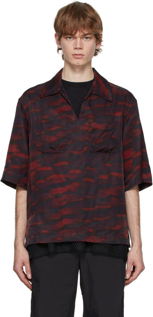 Dries Van Noten Red Len Lye Edition Twill Short Sleeve Shirt - Sèche Van Noten Rouge Len Lye Edition Twill Shirt à manches courtes - Dries van noten red len lye 에디션 능직 짧은 소매 셔츠