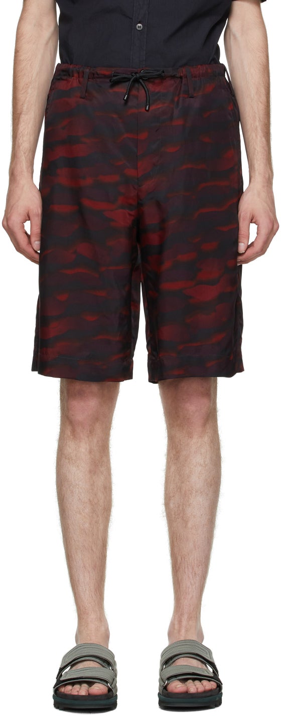 Dries Van Noten Red Len Lye Edition Twill Shorts - Dries Van Notten Red Len Lye Edition Short twill - Dries van no noten red len lyedition 능직 엉덩이 반바지