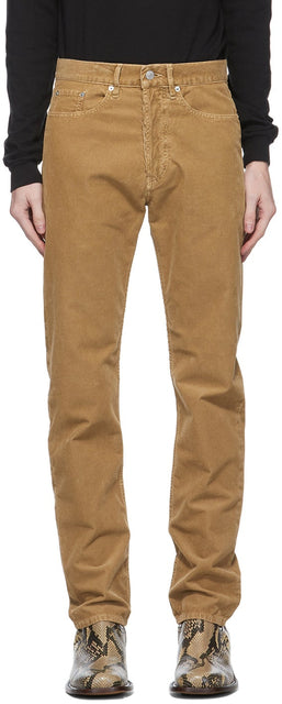 Dries Van Noten Tan Corduroy Slim Trousers - Sèche Van Noten Tan Varurooy Slim Pantalons - Van Noten Tan Corduroy 슬림 바지를 건조합니다