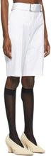 Dries Van Noten White Belted Bermuda Shorts