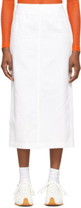 Dries Van Noten White Cotton Twill Skirt - Sèche Jupe en sergé de coton blanc - 건조 밴 알 렌 화이트 코튼 능 직물 스커트
