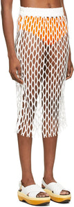 Dries Van Noten White Fishnet Skirt