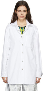 Dries Van Noten White Len Lye Edition Poplin Shirt - DRIES VAN NOTEN CHEMISE DE POPULON DE POPULAIRE LUE LUE LUES WHITE - 건조 Van Noten White Len Lye Edition Poplin Shirt.
