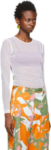 Dries Van Noten White Nylon Mesh Long Sleeve T-Shirt