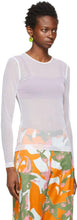 Dries Van Noten White Nylon Mesh Long Sleeve T-Shirt
