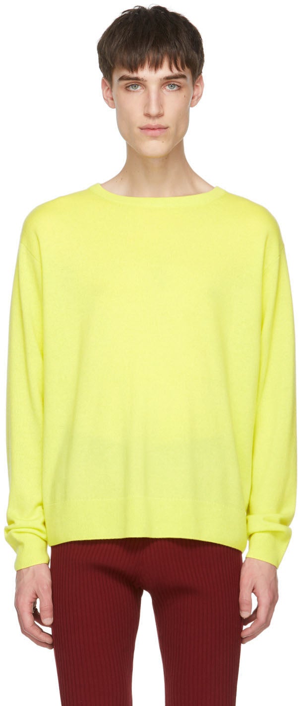 Dries Van Noten Yellow Cashmere Sweater - SHARIE VAN NOTEN JAUNE CASCHERE Pull - 건조 밴 노랑 캐시미어 스웨터를 마른다