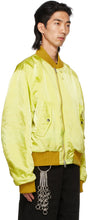 Dries Van Noten Yellow Crinkled Nylon Overdyed Bomber Jacket