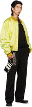 Dries Van Noten Yellow Crinkled Nylon Overdyed Bomber Jacket