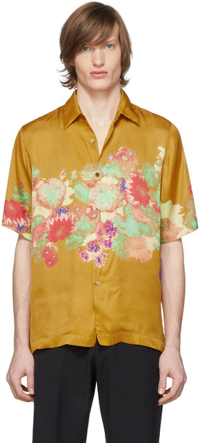 Dries Van Noten Yellow Floral Print Shirt - Chemise à imprimé floral jaune Van Noten - 건조 밴 노랑 노란색 꽃 프린트 셔츠